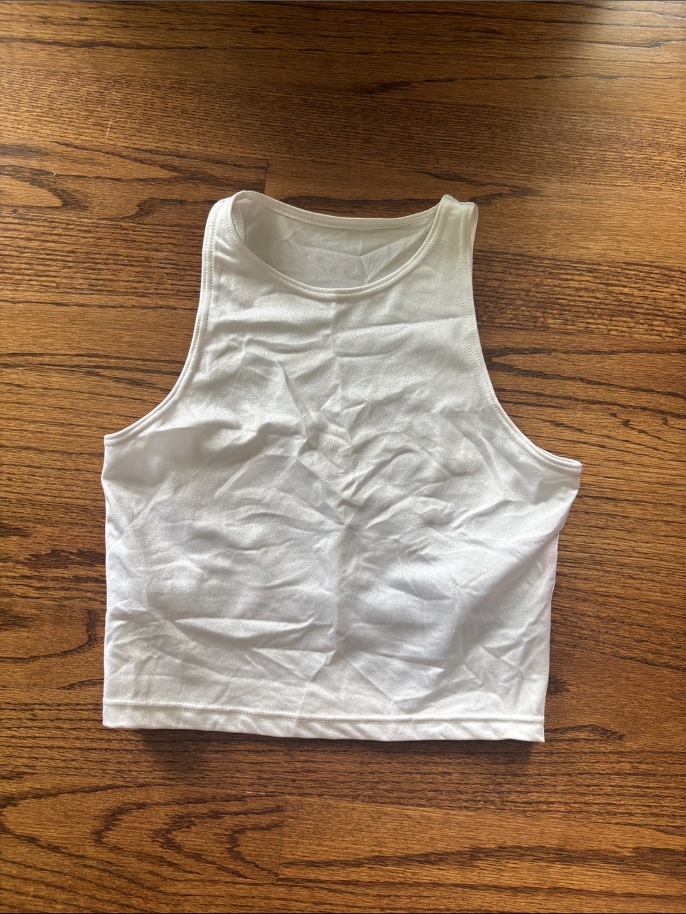 Weissman White Cropped Tank Top